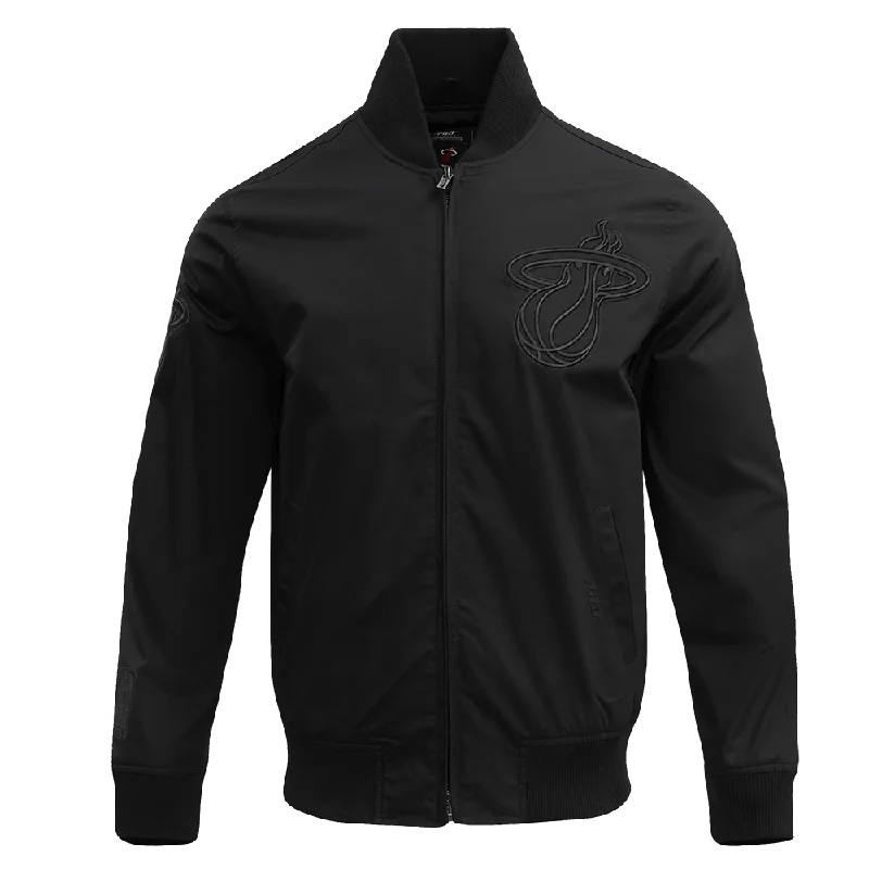 NBA MIAMI HEAT NEUTRAL TWILL JACKET (BLACK)