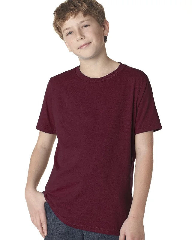 Next Level Boys Premium Short Sleeve Crew Tee | Maroon