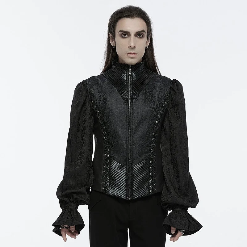 Men's Gothic Lace-up Eyelets Buckle-up Waistcoat