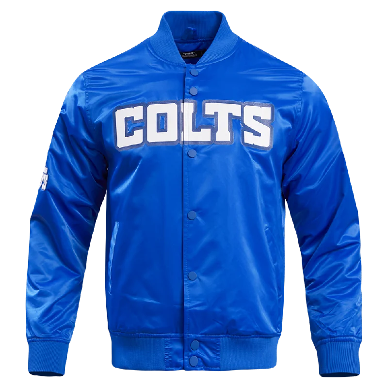 NFL INDIANAPOLIS COLTS BIG LOGO MEN'S SATIN JACKET (ROYAL BLUE)