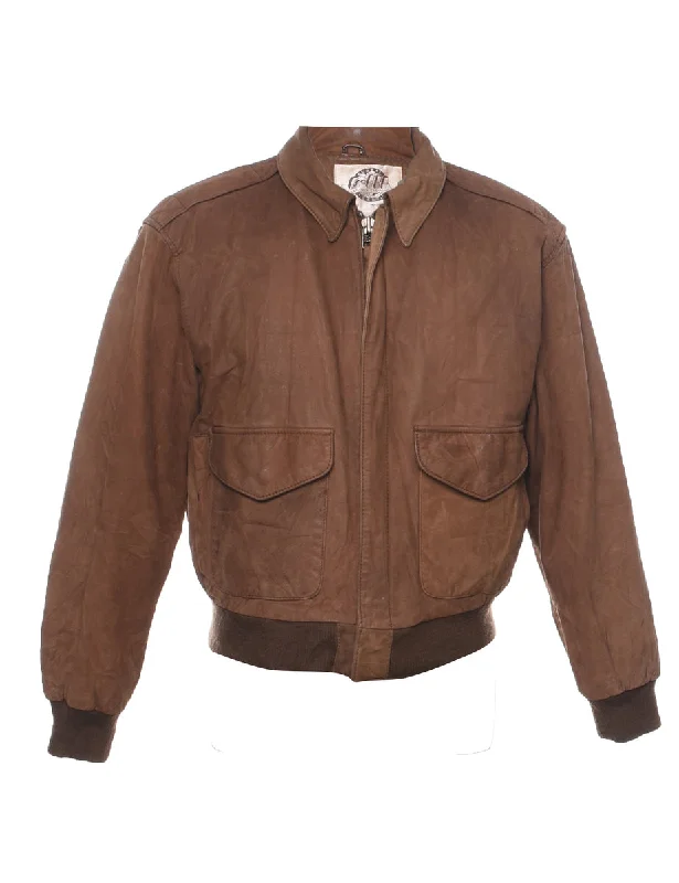 Light Brown Leather Jacket - S