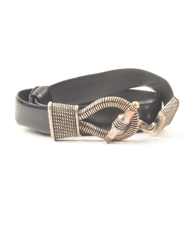 Leather Black Waist Belt - S