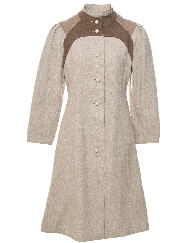 Light Brown Wool Coat - M