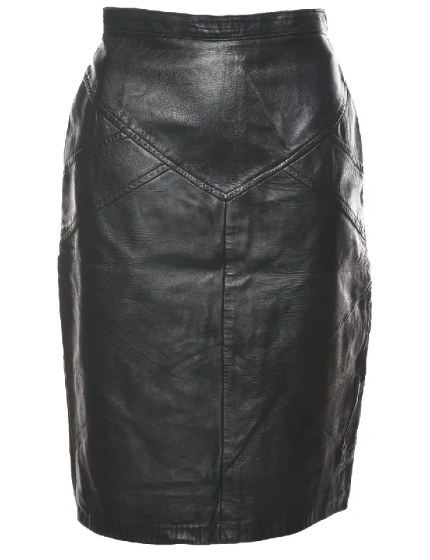 Leather Pencil Skirt - S