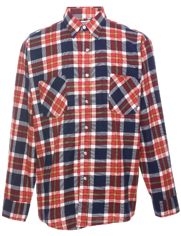 Long Sleeved Checked Shirt - L