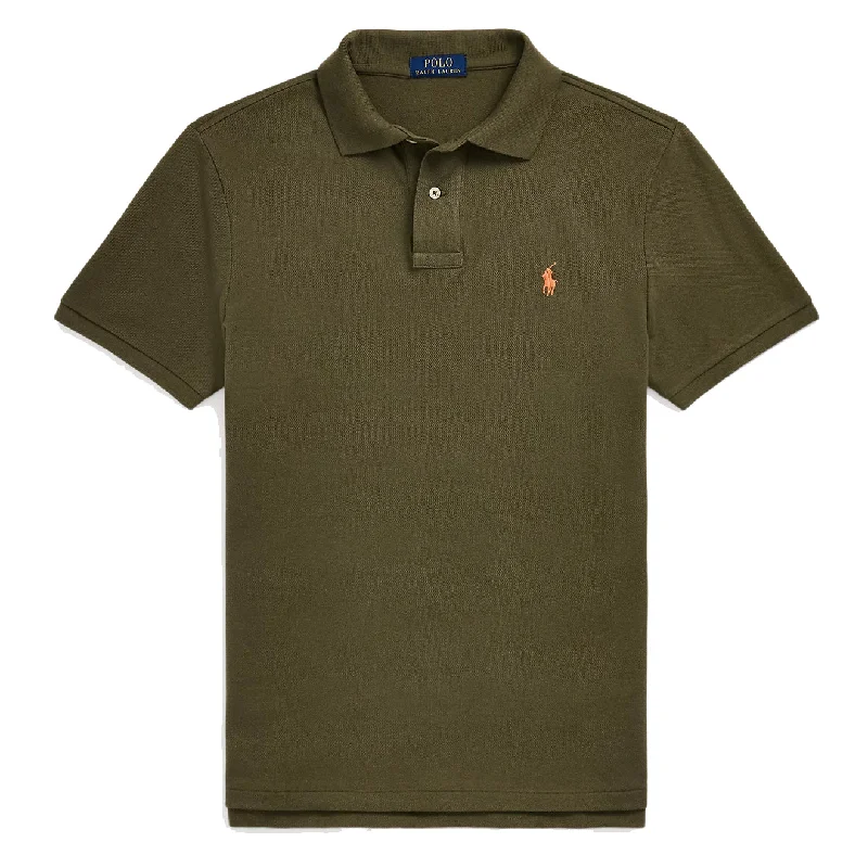 Polo Ralph Lauren Custom Slim Fit Mesh Polo Canopy Olive