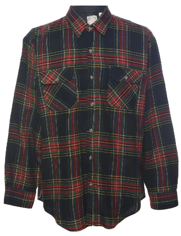 Long Sleeved Checked Shirt - L