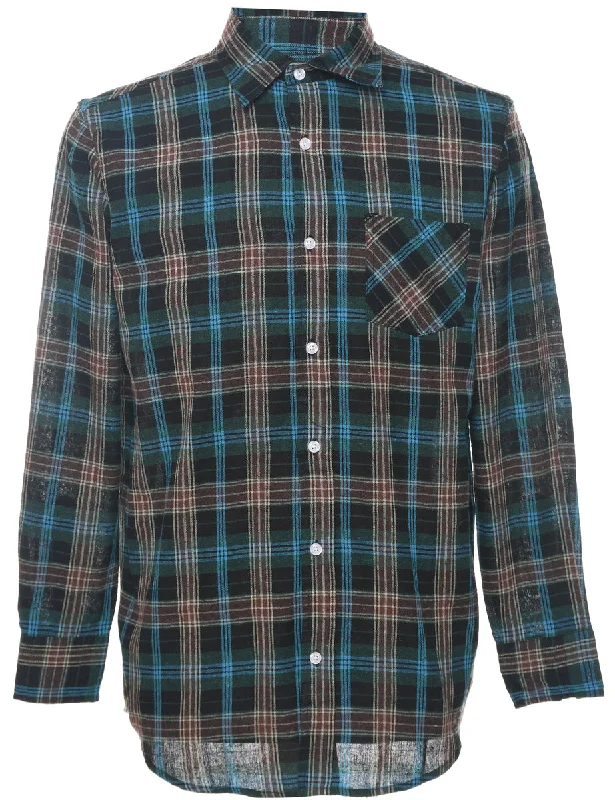 Long Sleeved Checked Shirt - M