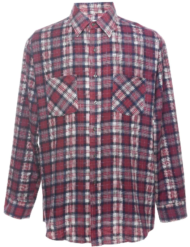 Long Sleeved Checked Shirt - L