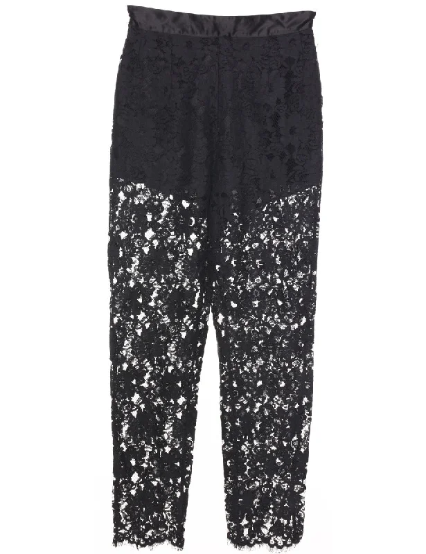 Lace Black Trousers - W25 L26