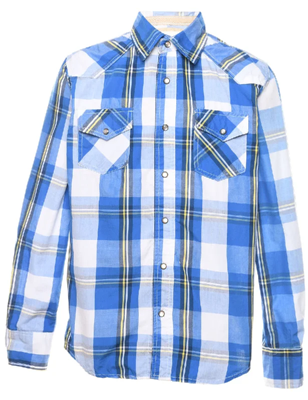 Long Sleeved Checked Shirt - L