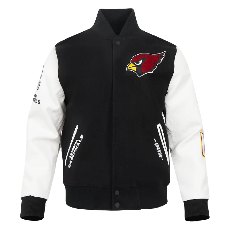 NFL ARIZONA CARDINALS CLASSIC MEN'S WOOL VARSITY JACKET (BLACK/WHITE)