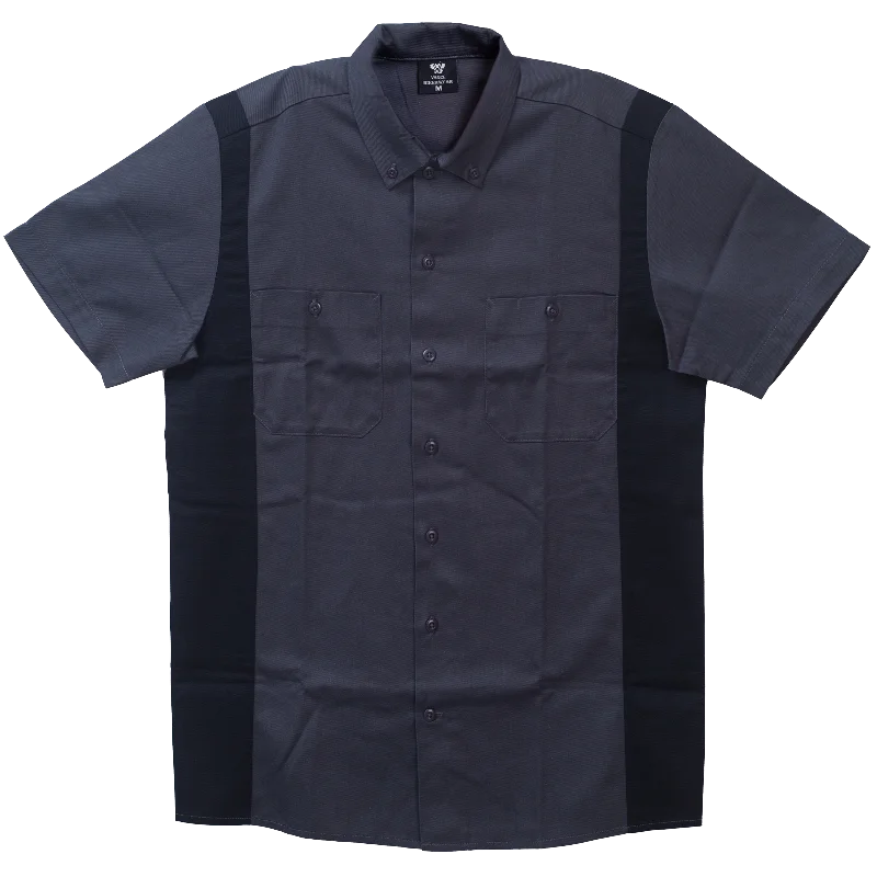 VB771GB - Men's Work Shirts Grey with Black Sides