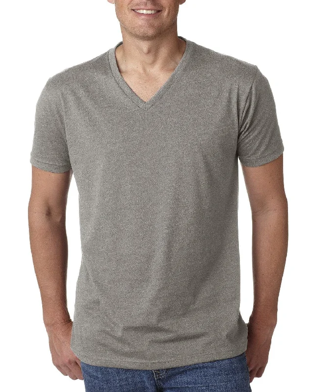 Next Level Mens Premium CVC V-Neck Tee | Stone Gray