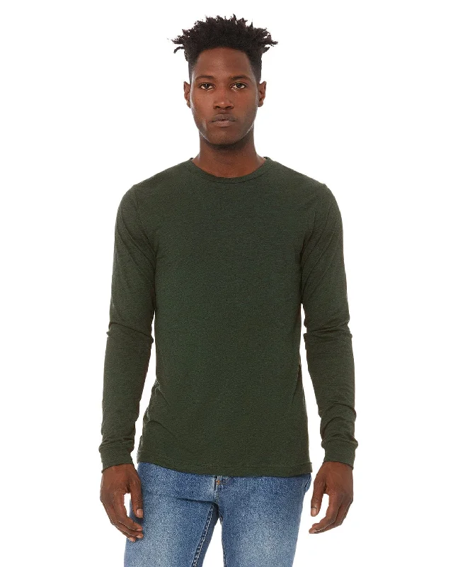 Bella+Canvas Long Sleeve Jersey T-Shirt | Emerald Triblend