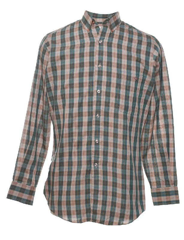 Long Sleeved Checked Shirt - L