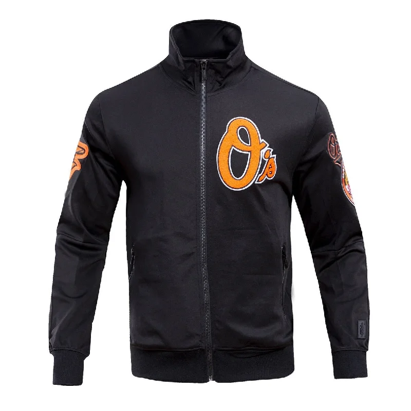 MLB BALTIMORE ORIOLES CLASSIC MEN'S TRACK JACKET (BLACK)