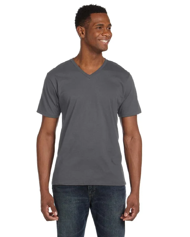 Anvil Fashion Fit V-Neck T-Shirt | Charcoal