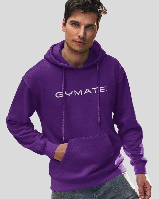 Mens Purple Hoodies Designer Gymate Original [large logo]