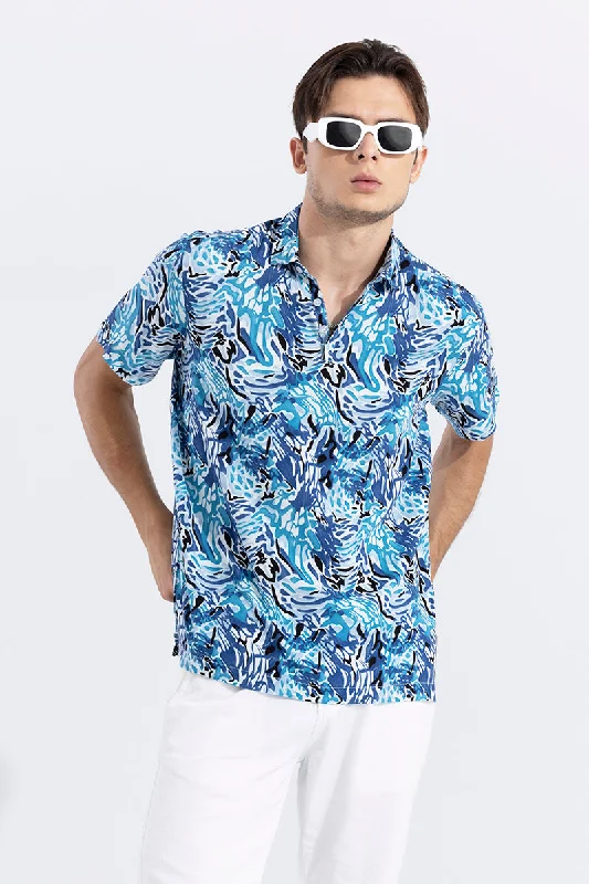 Flowing Art Blue Polo T-Shirt