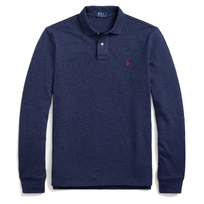 Polo Ralph Lauren L/S Custom Slim Fit Polo Shirt Spring Navy Heather