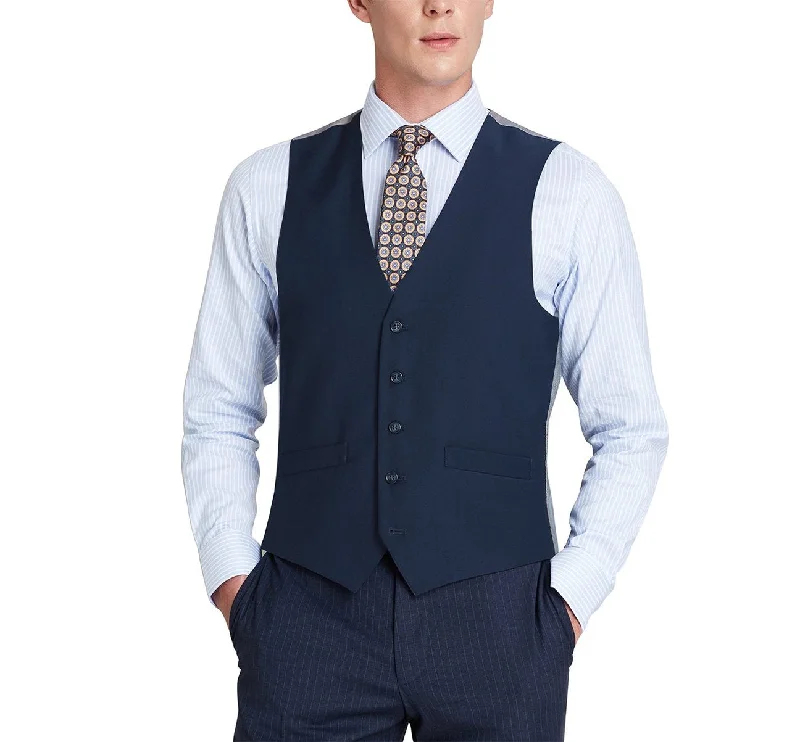 Alessandro Vitello by Renoir Navy Business Suit Vest Regular Fit Dress Suit Waistcoat 201-19