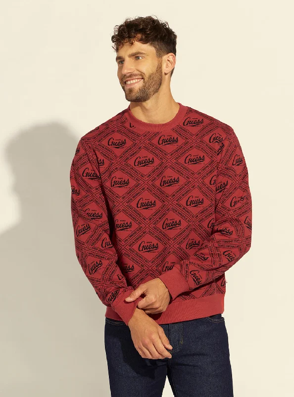 GUESS Originals Red Elijah Printed Jumper