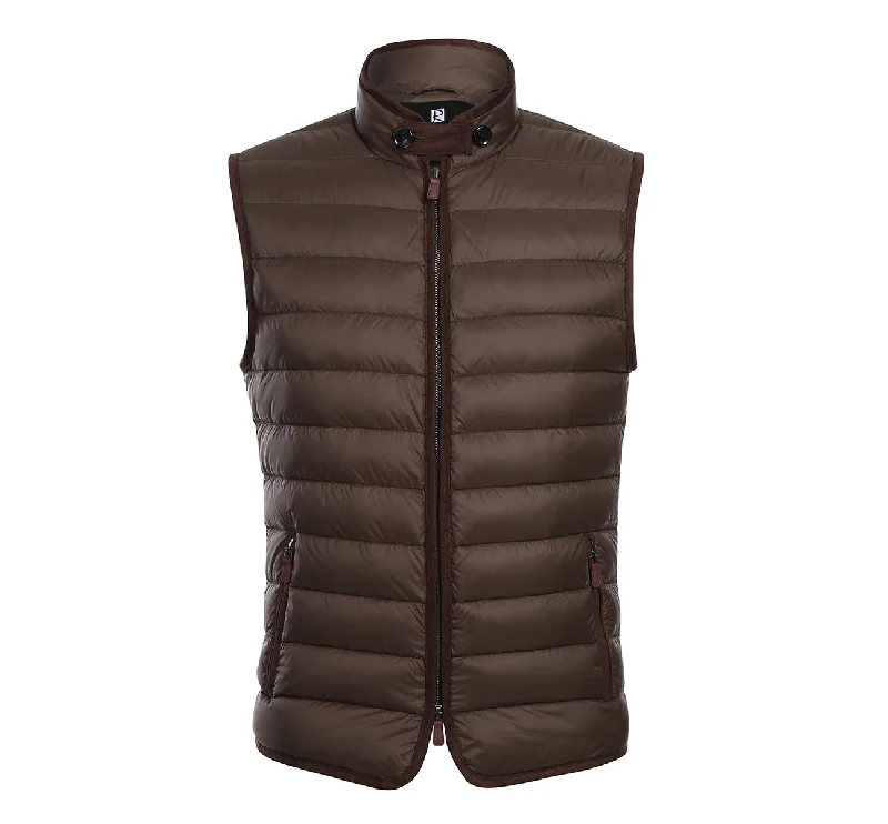 Alessandro Vitello by Renoir Jonathan Nylon Down Brown Vest 831-3