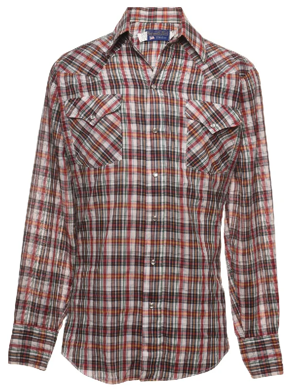 Long Sleeved Checked Multi-Colour Western Shirt - S