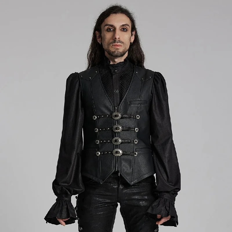 Men's Gothic Studs Buckle-up Waistcoat