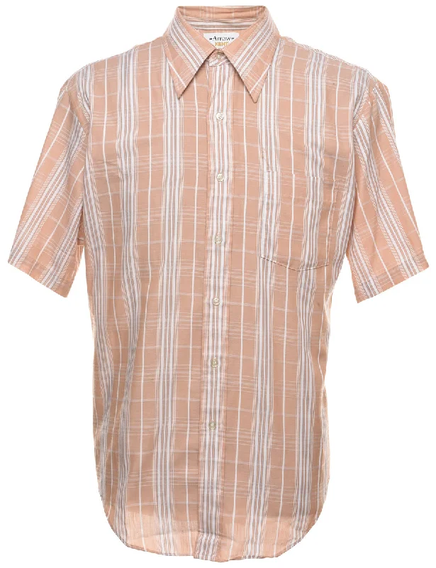 Light Brown Checked Shirt - L