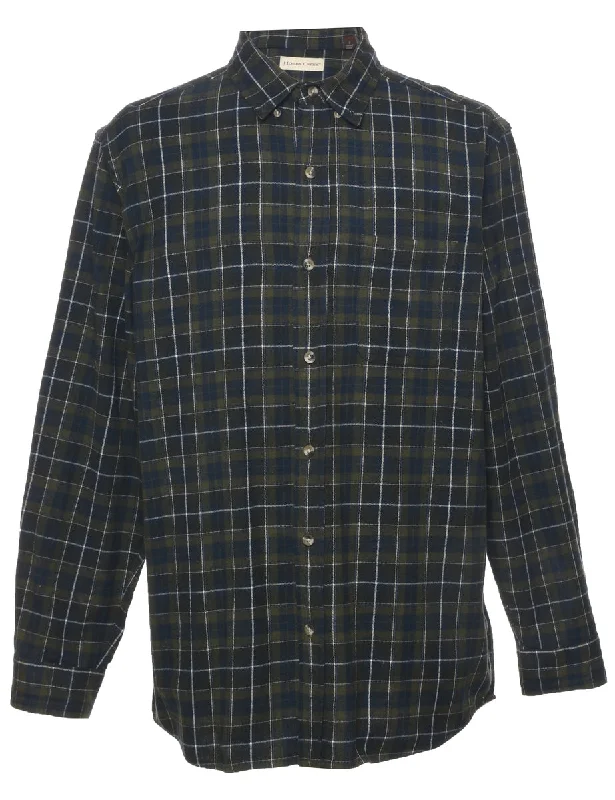 Long Sleeved Checked Shirt - L