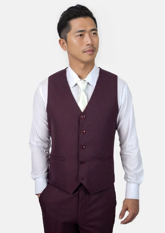 Burgundy Sharkskin Vest