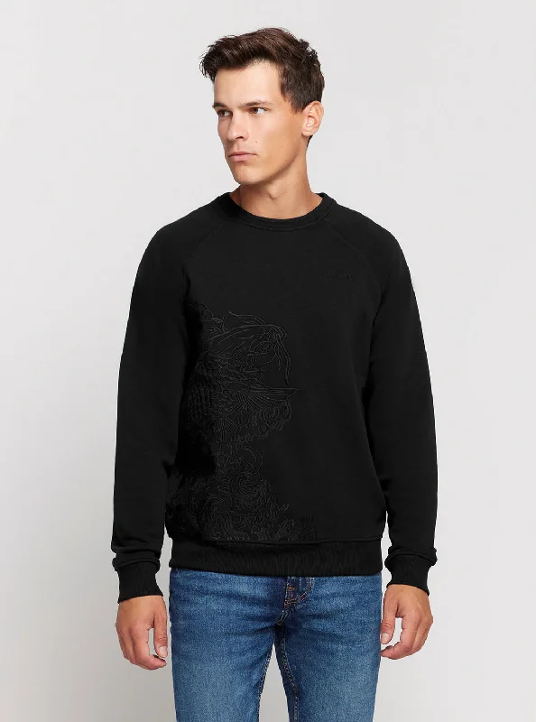 Eco Black Embroidered Jumper