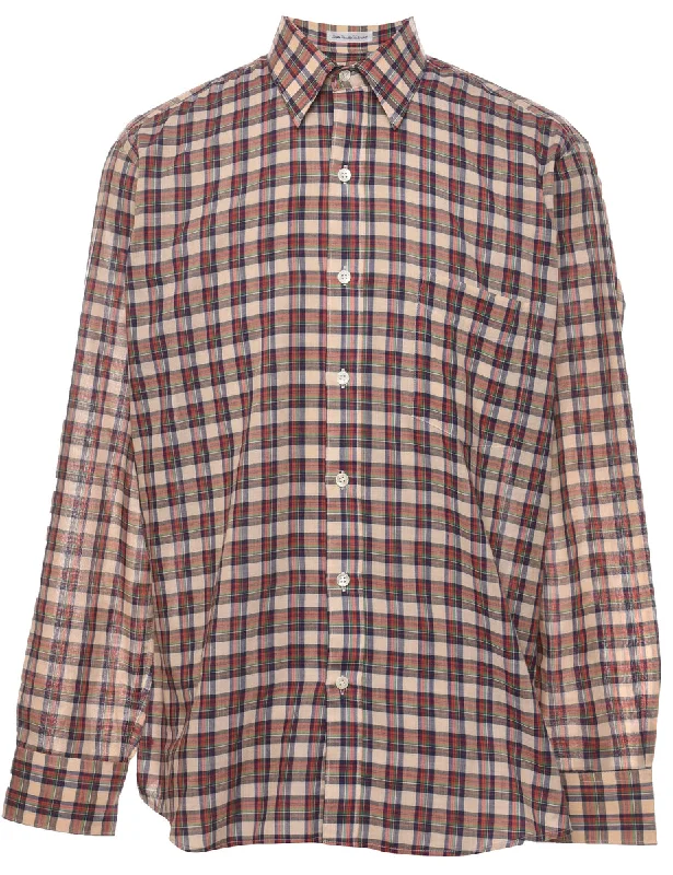 Long Sleeved Checked Shirt - M