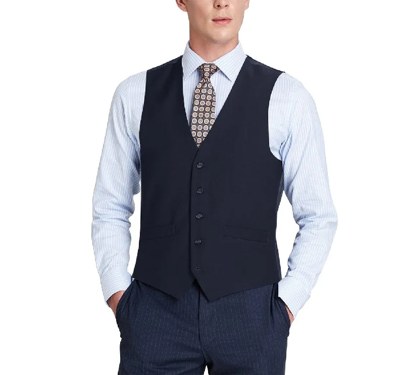 Alessandro Vitello by Renoir Dark Navy Wool Suit Vest Regular Fit Dress Suit Waistcoat 508-2