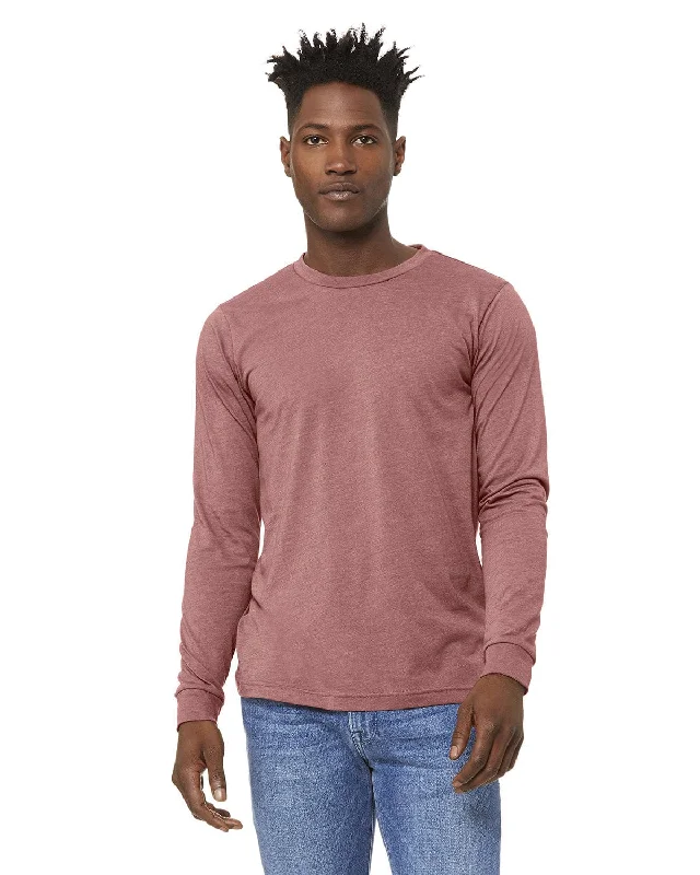 Bella+Canvas Long Sleeve Jersey T-Shirt | Heather Mauve