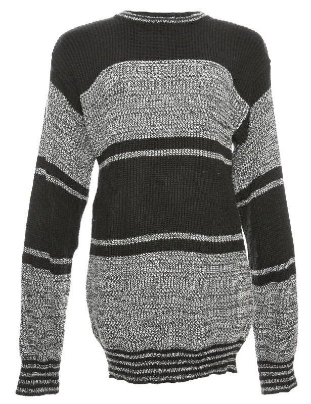 Long Sleeved Black Jumper - L