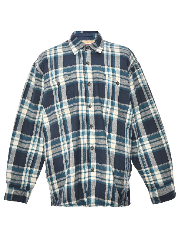 Light Blue Wrangler Checked Shirt - L