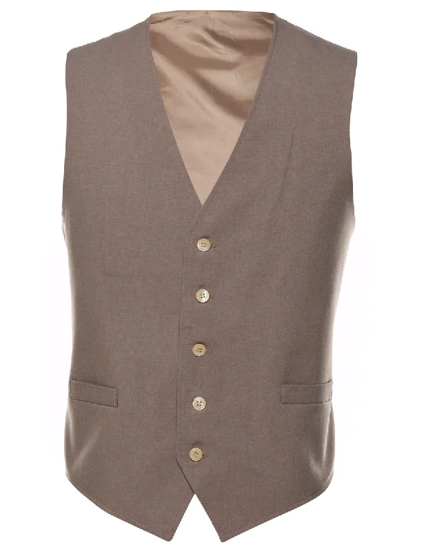 Light Brown Classic Waistcoat - L