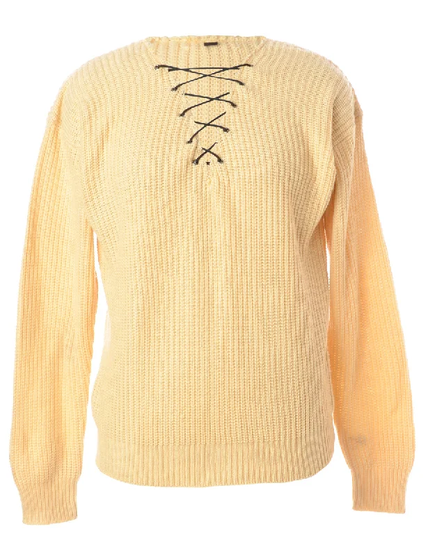 Label Yellow Lace Up Jumper