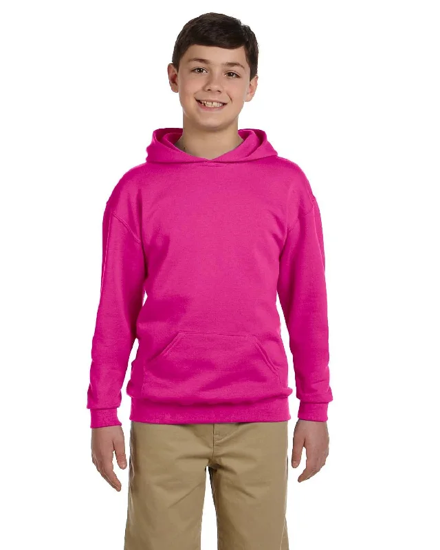 Jerzees Youth 50/50 Fleece Hooded Sweatshirt | Cyber Pink