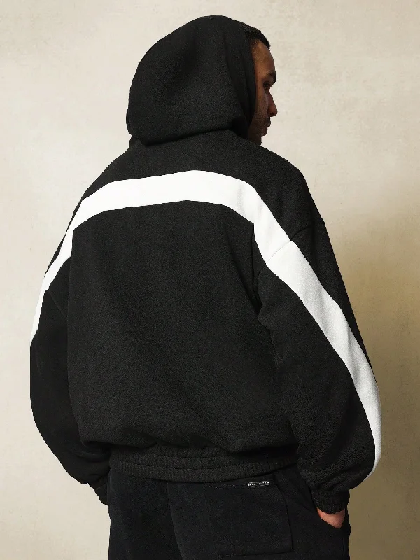 Oversized Overhead Hoodie With Contrast Colour Panel