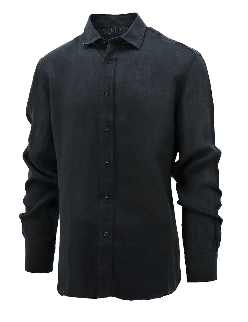 Daniel Hechter Linen LS Shirt Black