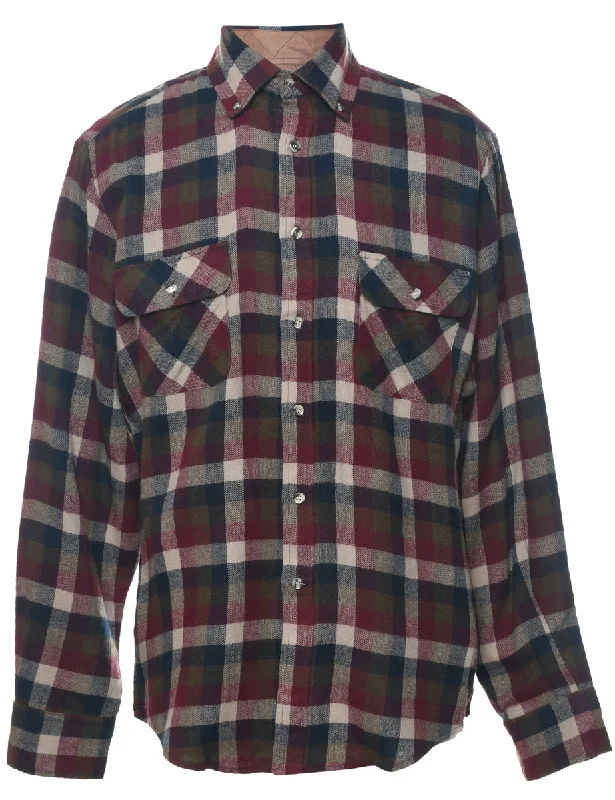 Long Sleeved Checked Shirt - M