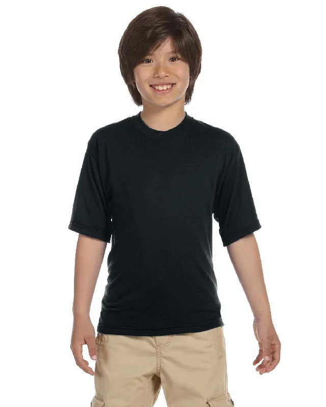 Jerzees Youth 100% Polyester Crew T-Shirt | Black