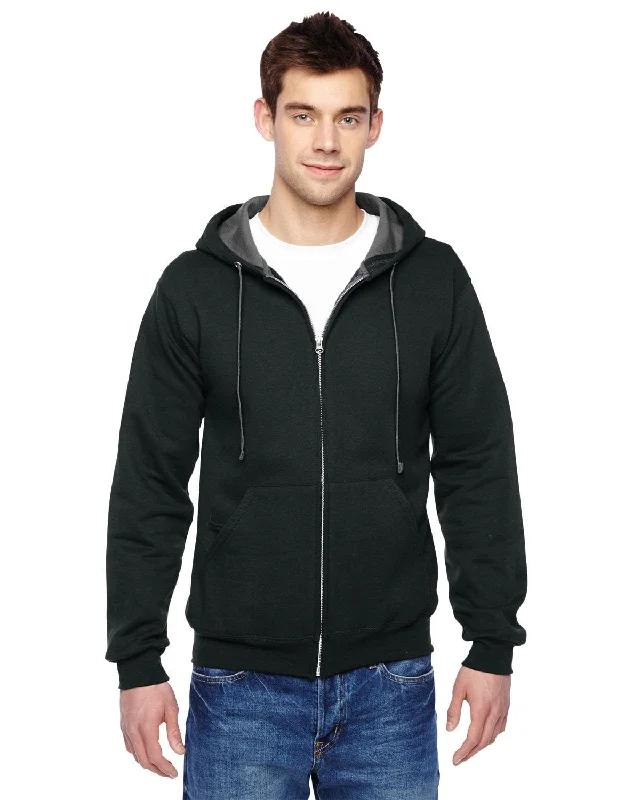 Fruit of the Loom Sofspun Full-Zip Hooded Sweatshirt | Black