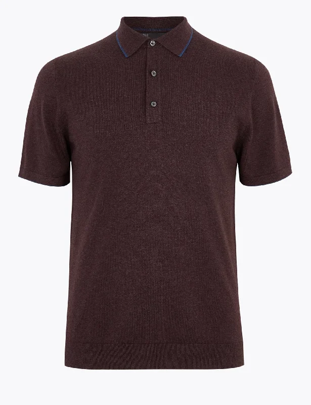 Cotton Short Sleeve Knitted Polo Shirt