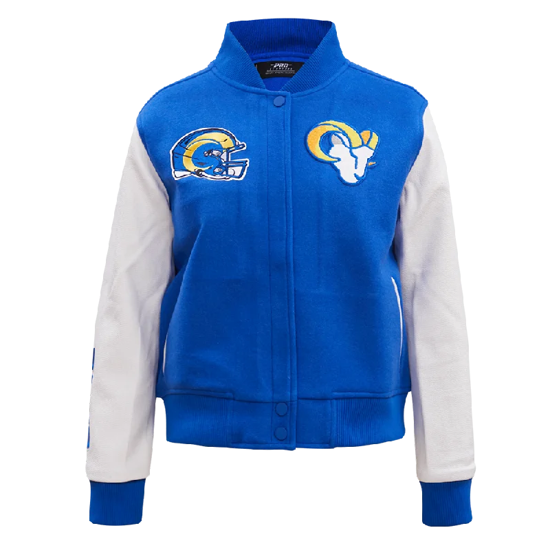 NFL LOS ANGELES RAMS CLASSIC WOOL WOMEN'S VARSITY JACKET (ROYAL BLUE/WHITE)