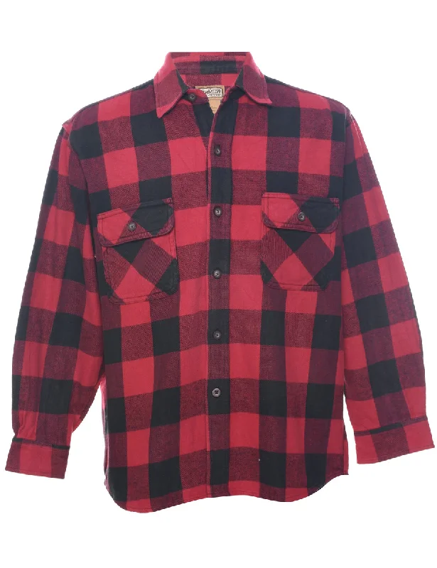 Long Sleeved Checked Shirt - L